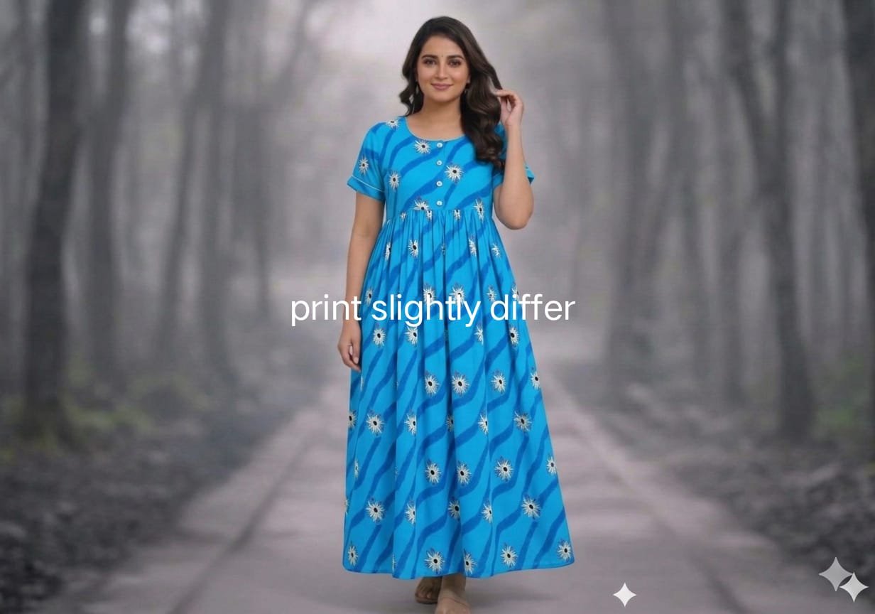 New Trending  Maxi Center Button Nighties ALL COLOUR