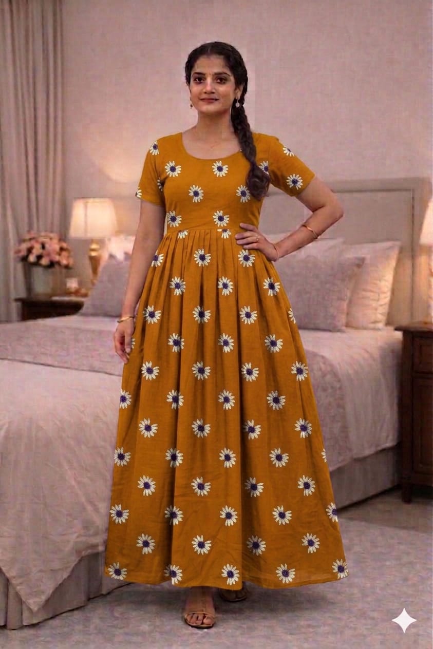 New Trending  Maxi Center Button Nighties ALL COLOUR