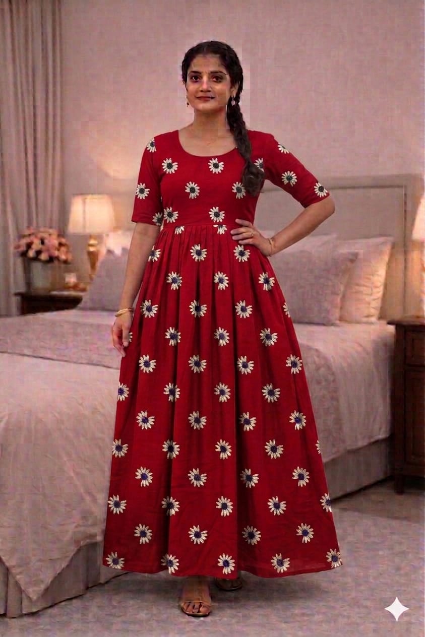 New Trending  Maxi Center Button Nighties ALL COLOUR