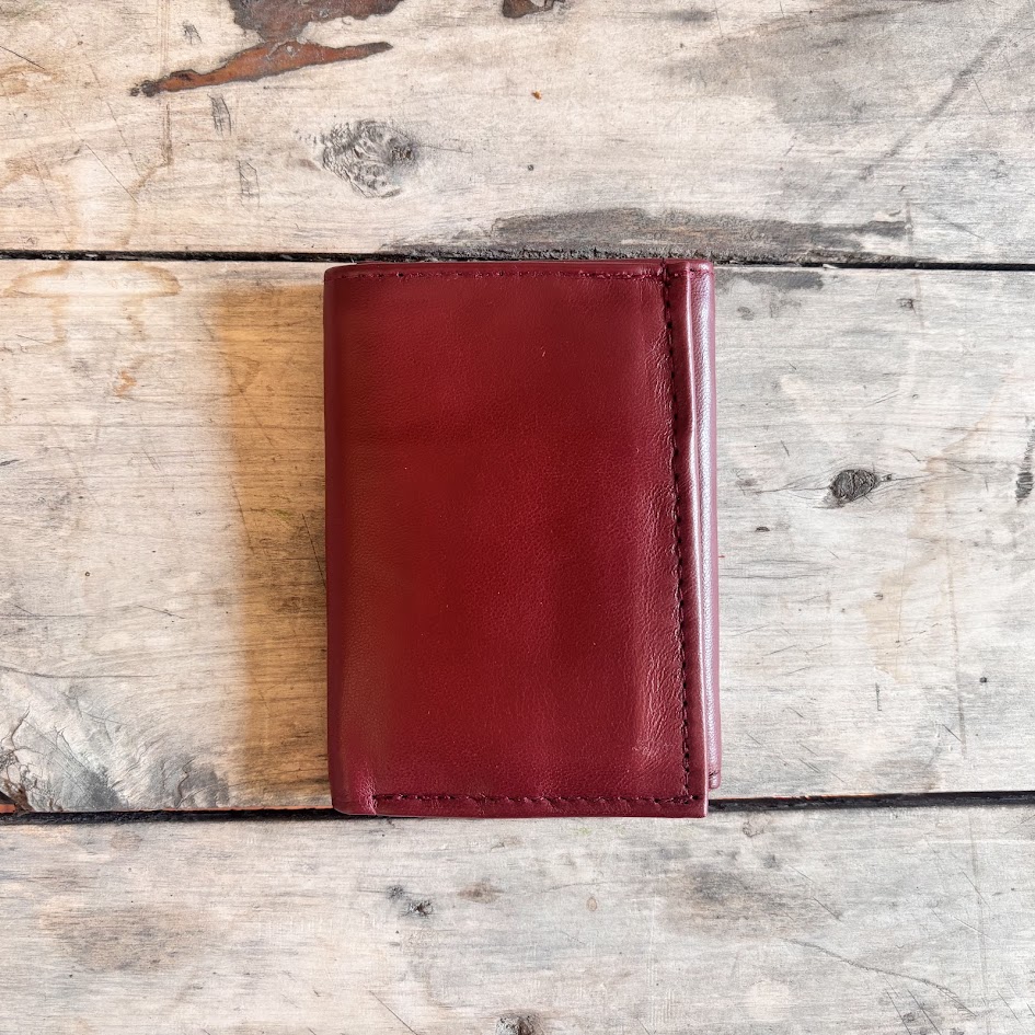 Cartera de cuero roja