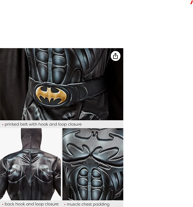 Batman Costume Set with free 50%  voucher to all items.
