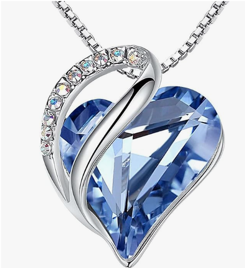 Light Sapphire Blue Birthstone Crystal Necklace