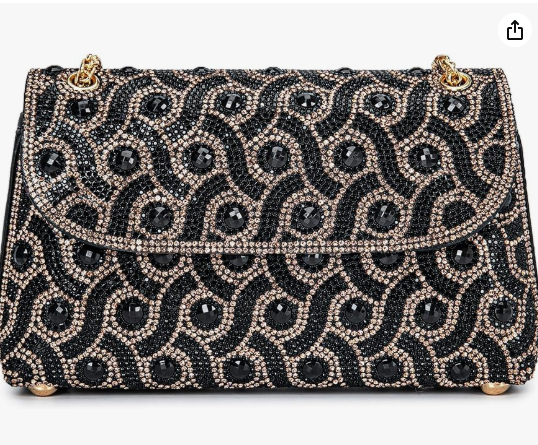 Elegant Embroidered Chain Shoulder Bag