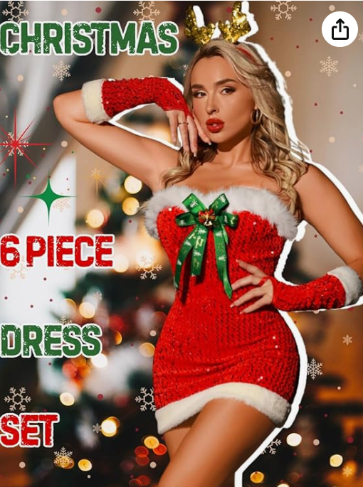 Christmas Sequin Dress Set