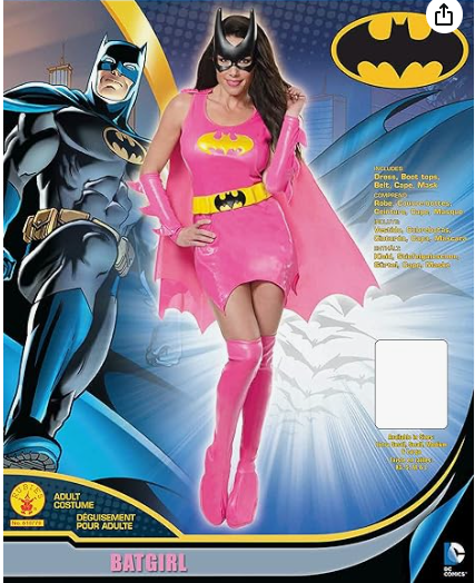 Batgirl Adult Costume with free 50% voucher to all items.