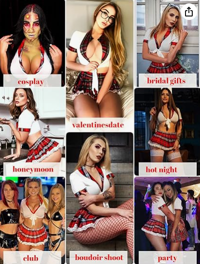 ADOME Lingerie for Women Sexy Schoolgirl Costume 0utfit