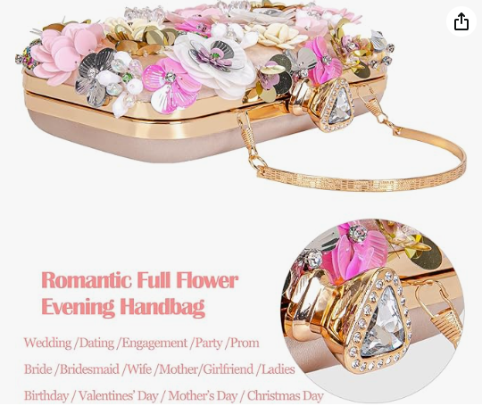 Elegant Floral Evening Clutch Bag