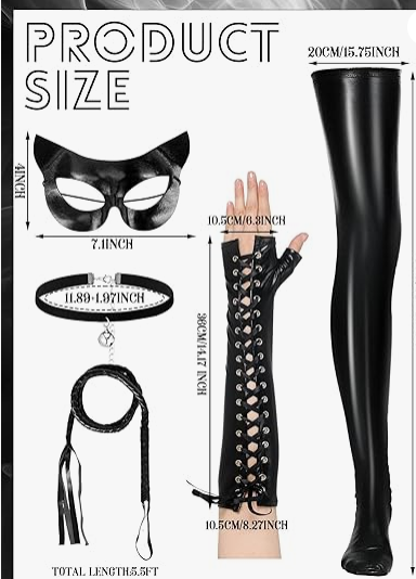 Black Faux Leather Costume Set