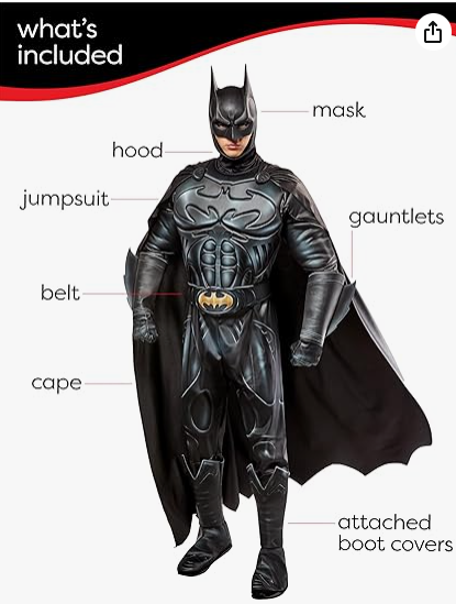 Batman Costume Set with free 50%  voucher to all items.