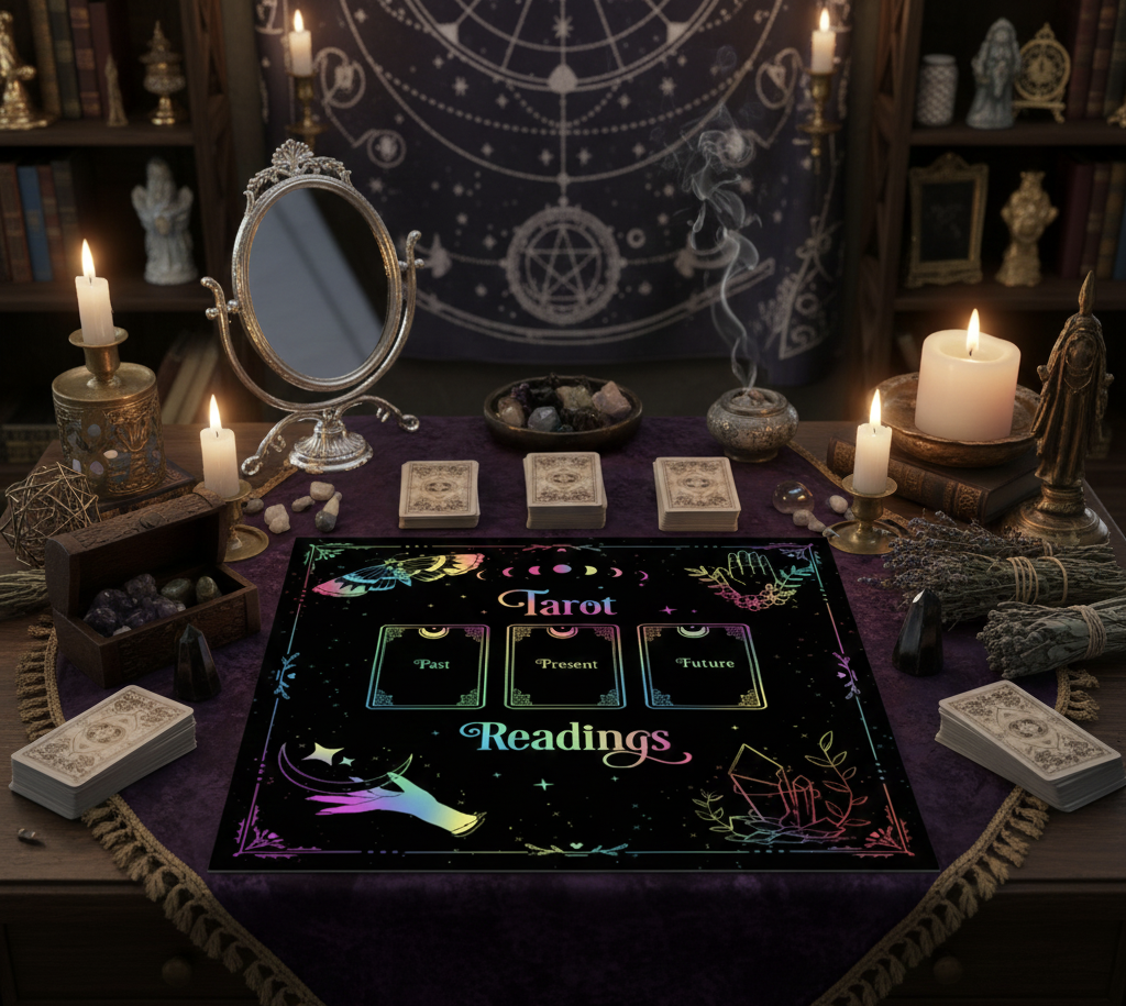 Tapis pour tirage de cartes de tarot