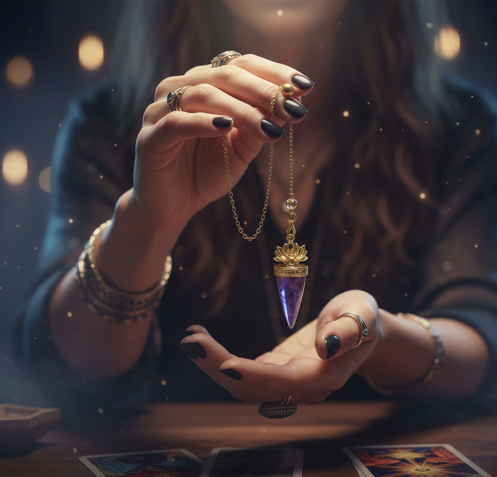 Pendule divinatoire en améthyste