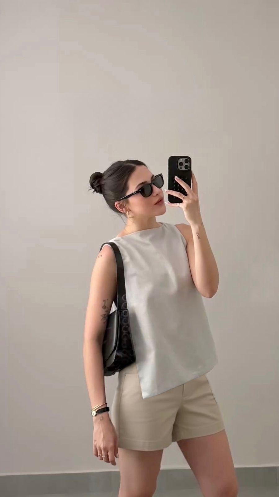 Short de vestir beige