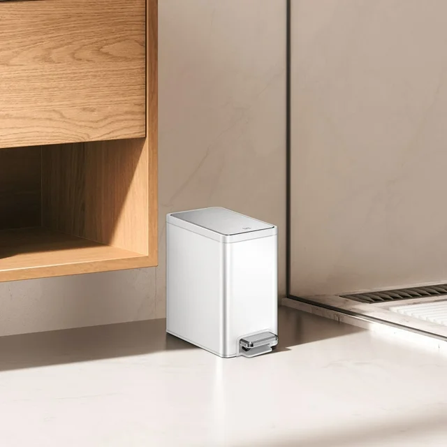 EKO 6.7L Step Trash Can – 2-Pack Stainless Steel Set with Soft-Close Lid, Removable Inner Bucket, Odor-Locking Design & Space-Saving Footprint