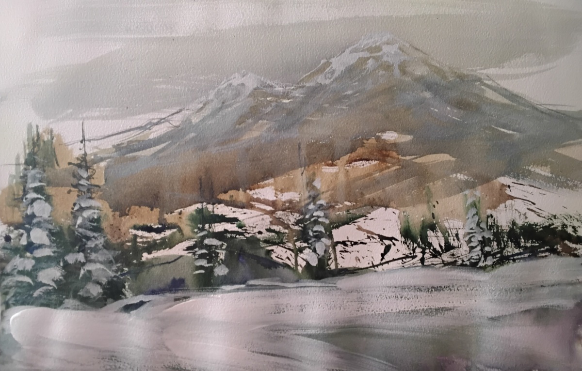 Winter mountains of America