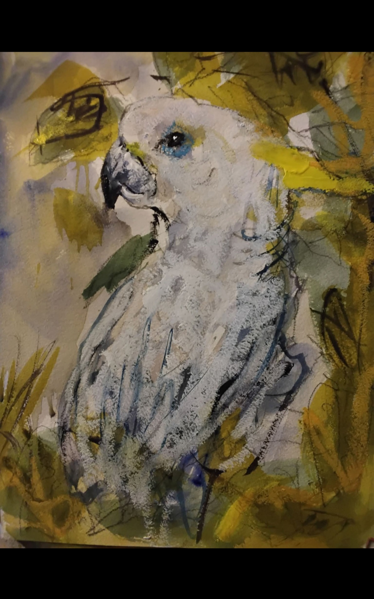 Hand-painted Cockatoo Art
