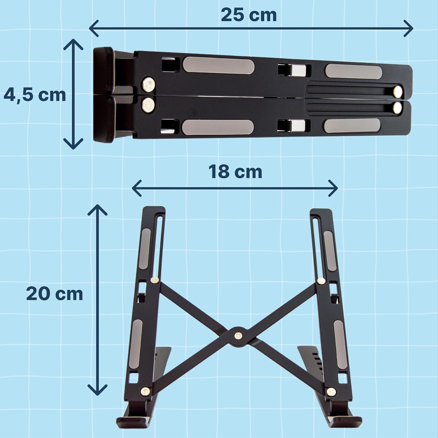 Soporte Metálico Plegable para Laptop Negro