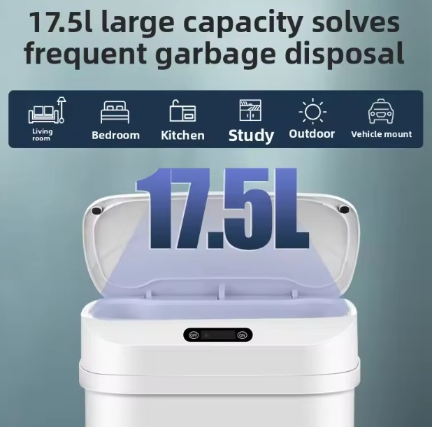 Papelera plegable con censor automática