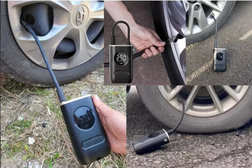 Inflador De Llantas Portable Compresor Carro Moto Balon Negro 50hz60hz Monofásica