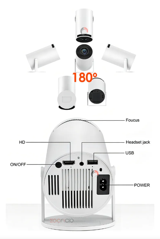 Proyector Smart Para Cine En Casa Hy300 1080hd Android 11 Co Color Blanco