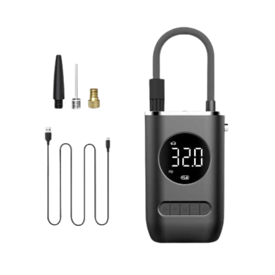 Inflador De Llantas Portable Compresor Carro Moto Balon Negro 50hz60hz Monofásica