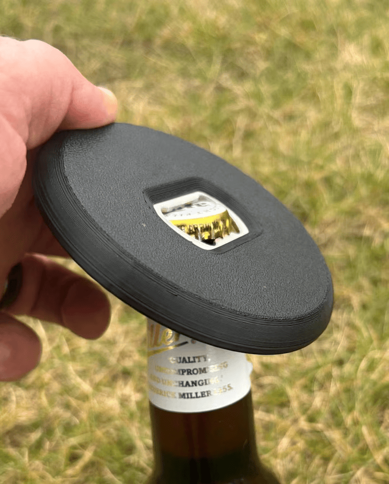 3D Printed Disc Golf Mini Marker with Built-In Bottle Opener