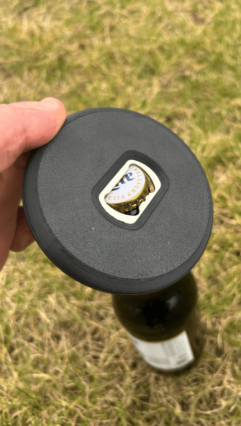 3D Printed Disc Golf Mini Marker with Built-In Bottle Opener