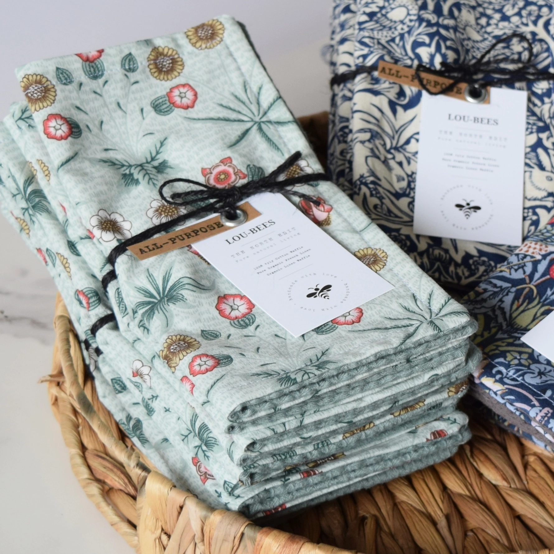 Dish Cloths, Eco Friendly, Reusable William Morris Cloths, Daisy