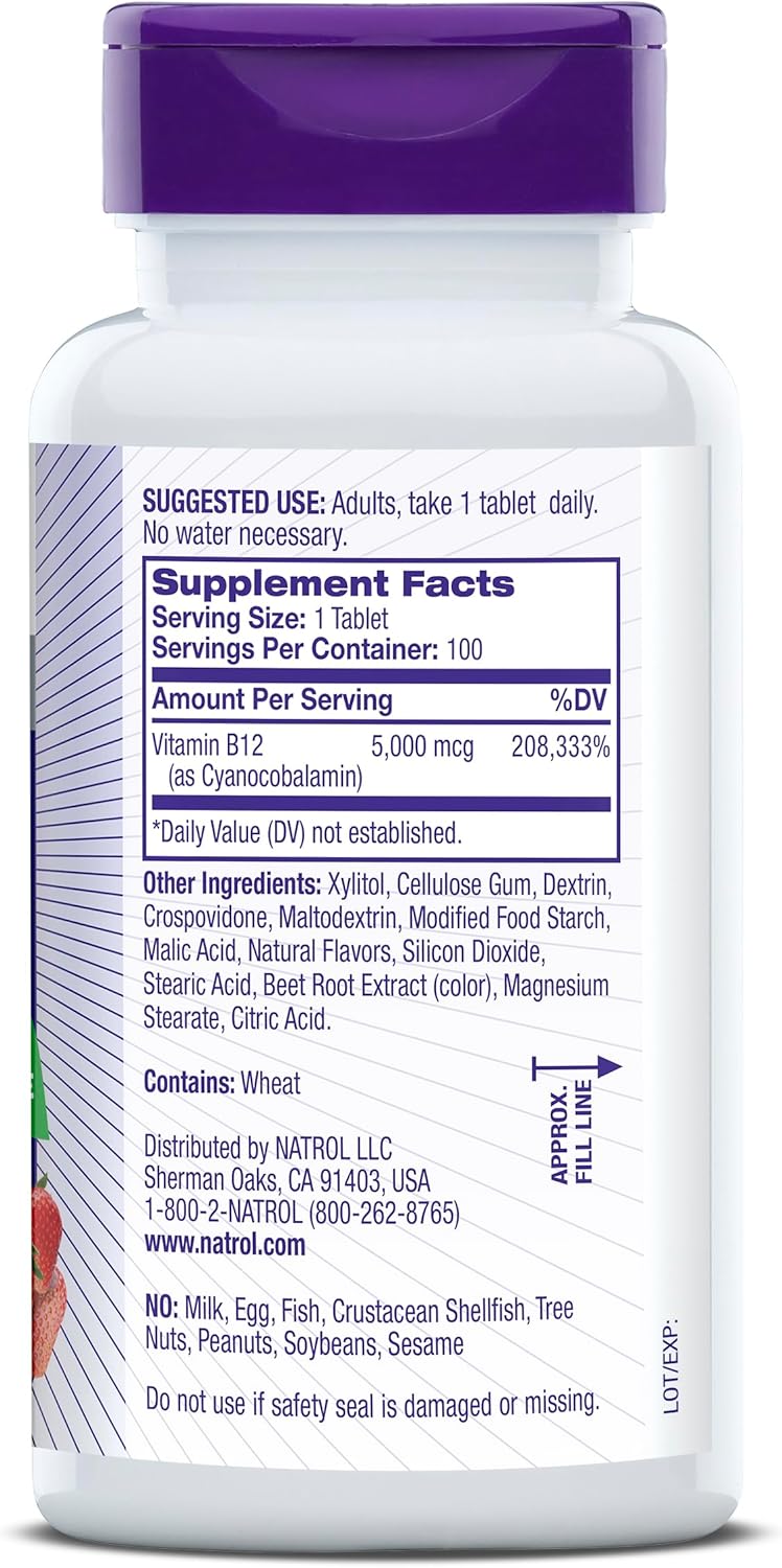 Vitamina B12 5000 mcg Disolución rápida