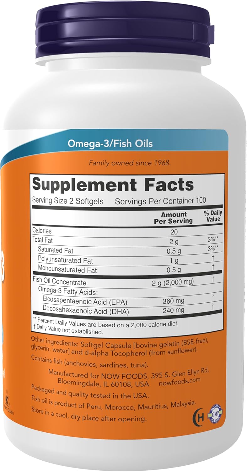 Omega-3 Aceite de Pescado 200 cápsulas blandas