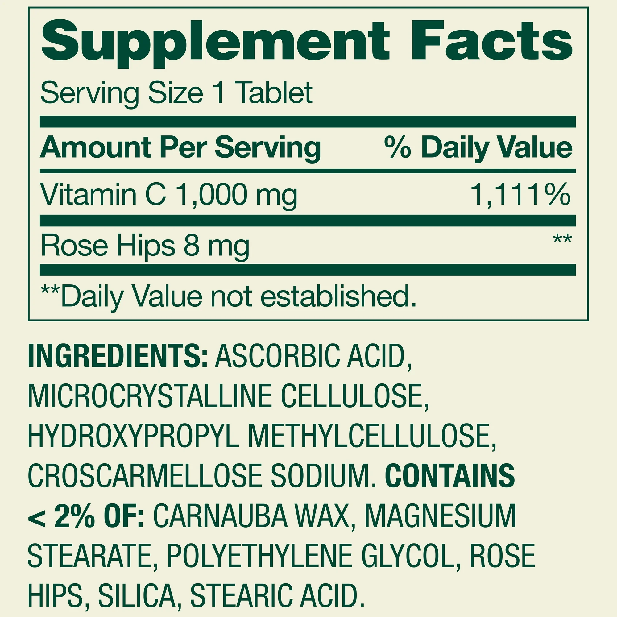 Vitamina C 1000 mg con Rose Hips