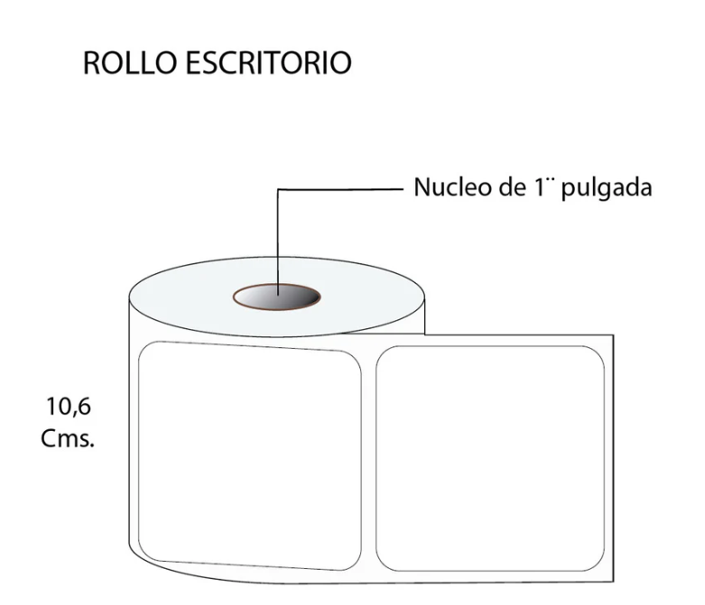 Rollo de etiquetas autoadhesivas 100mmx100mm (500 unds x rollo)