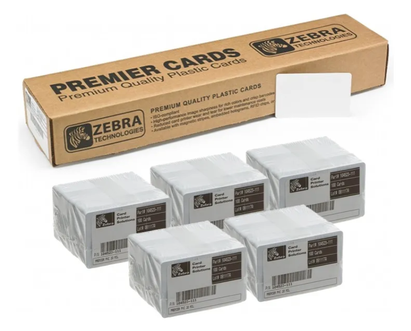 Tarjetas plásticas Zebra Premier calibre 30 caja x 500