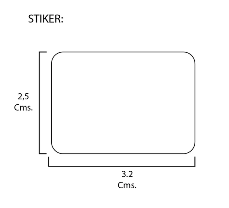 Rollo de etiquetas en papel transferencia de 5.000 rótulos a tres columnas de 3.2cms x 2.5cms (32x25mm)