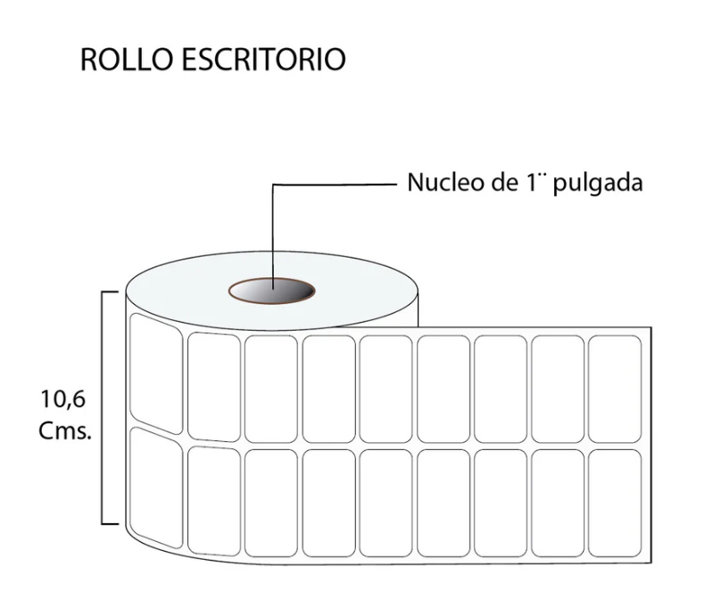 Rollo de etiquetas autoadhesivas 51mm x 25mm (5,000 unds x rollo)