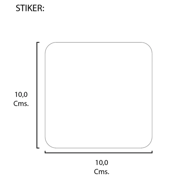 Rollo de etiquetas autoadhesivas 100mmx100mm (500 unds x rollo)