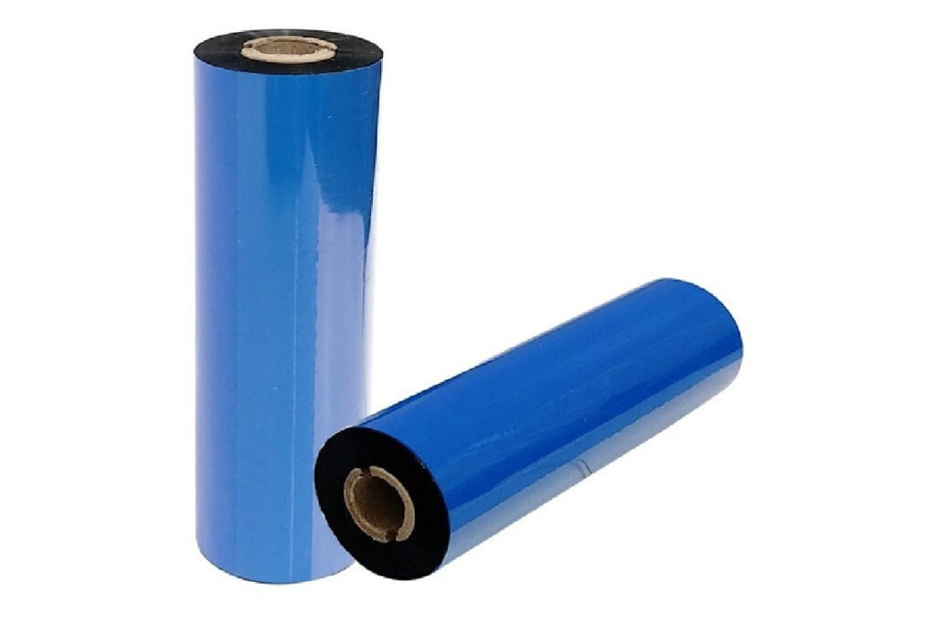 Rollo de cinta resina color negro de 110mm x 74 mts