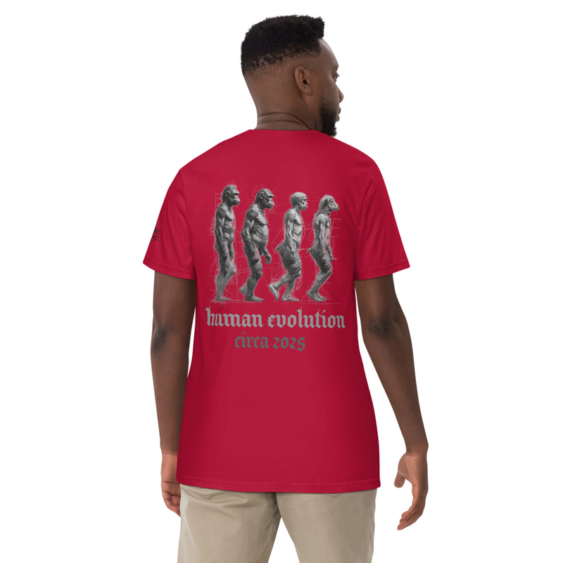 Unisex "Human Evolution 2025" heavyweight t-shirt