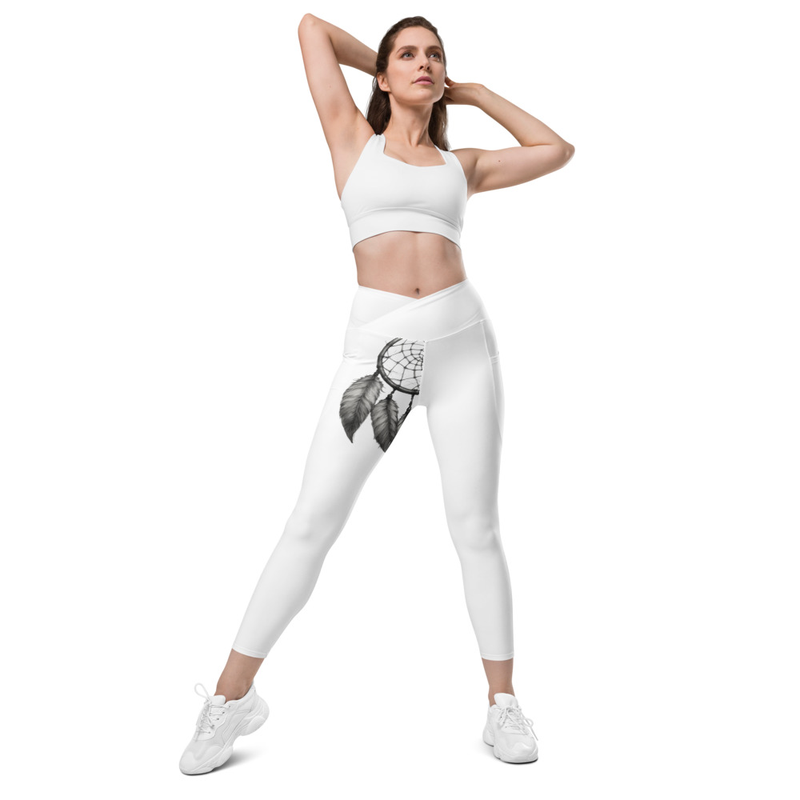 Crossover 'Dreamcatcher" leggings with pockets