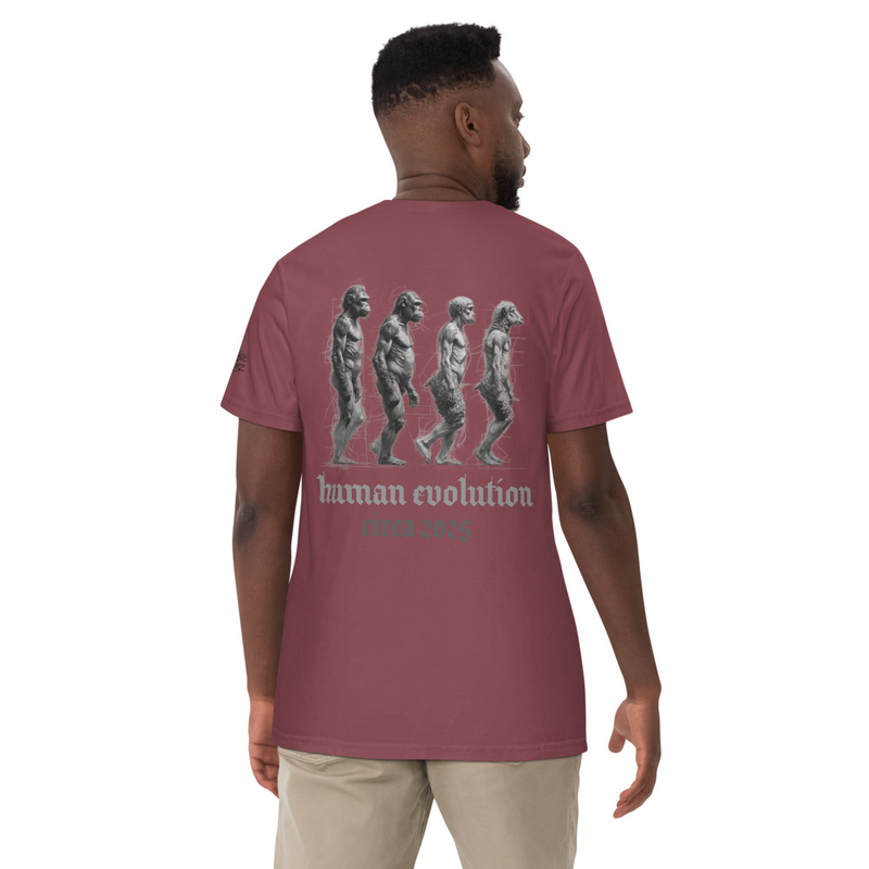 Unisex "Human Evolution 2025" heavyweight t-shirt