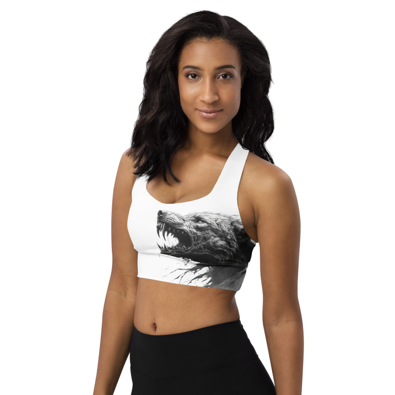 Longline "Dire" Graphic Sports Bra