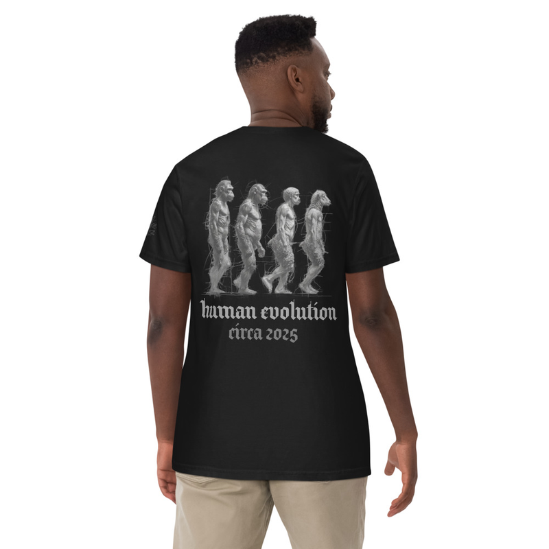 Unisex "Human Evolution 2025" heavyweight t-shirt