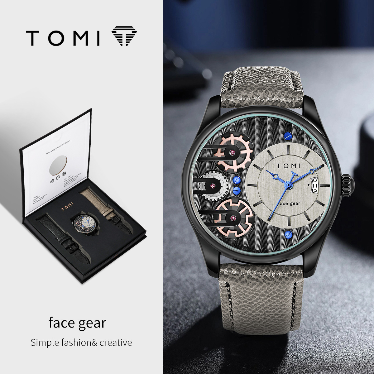TOMI Face Gear Watch ,model-T106