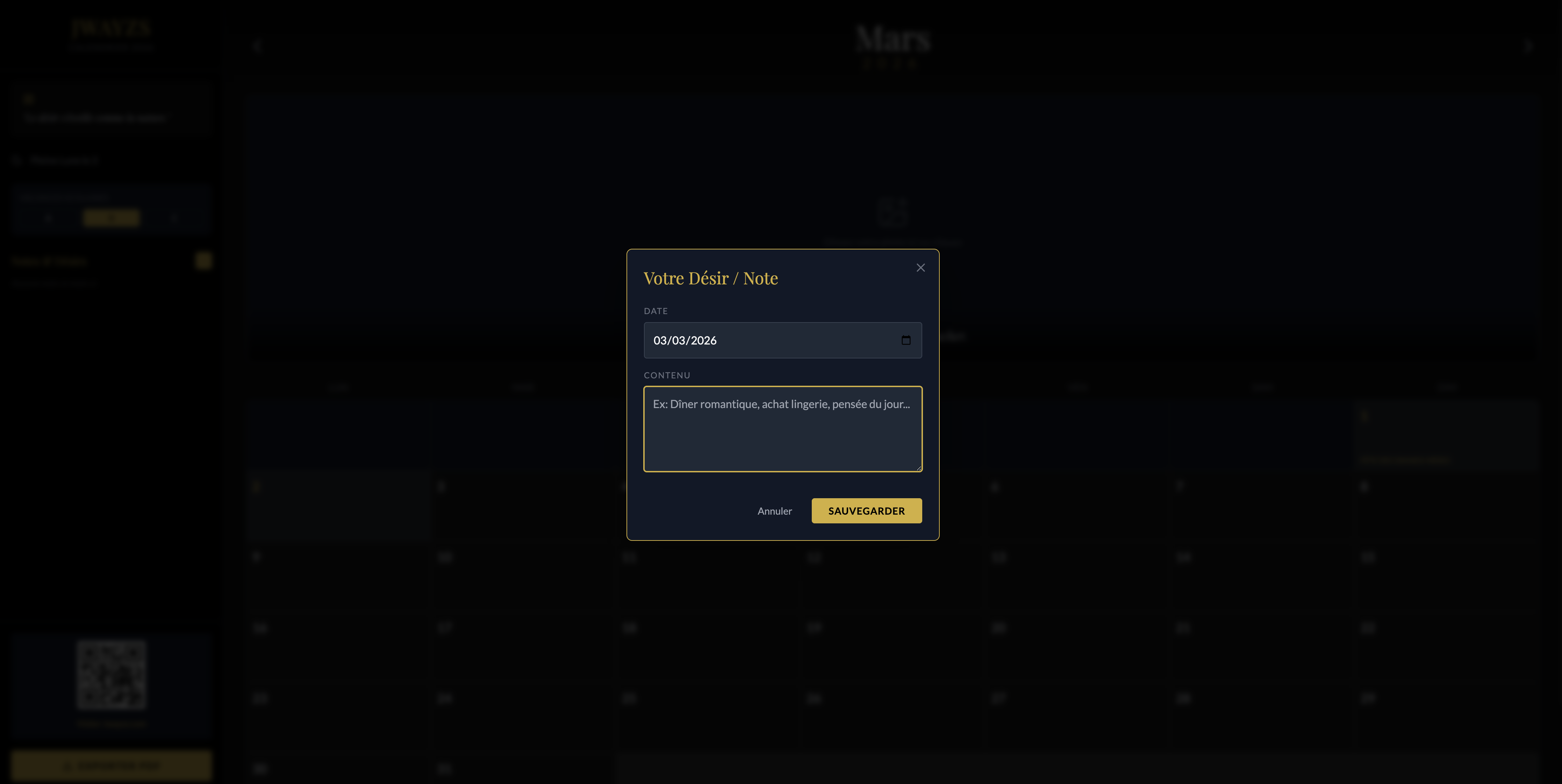 Calendrier digital intéractif à personnaliser