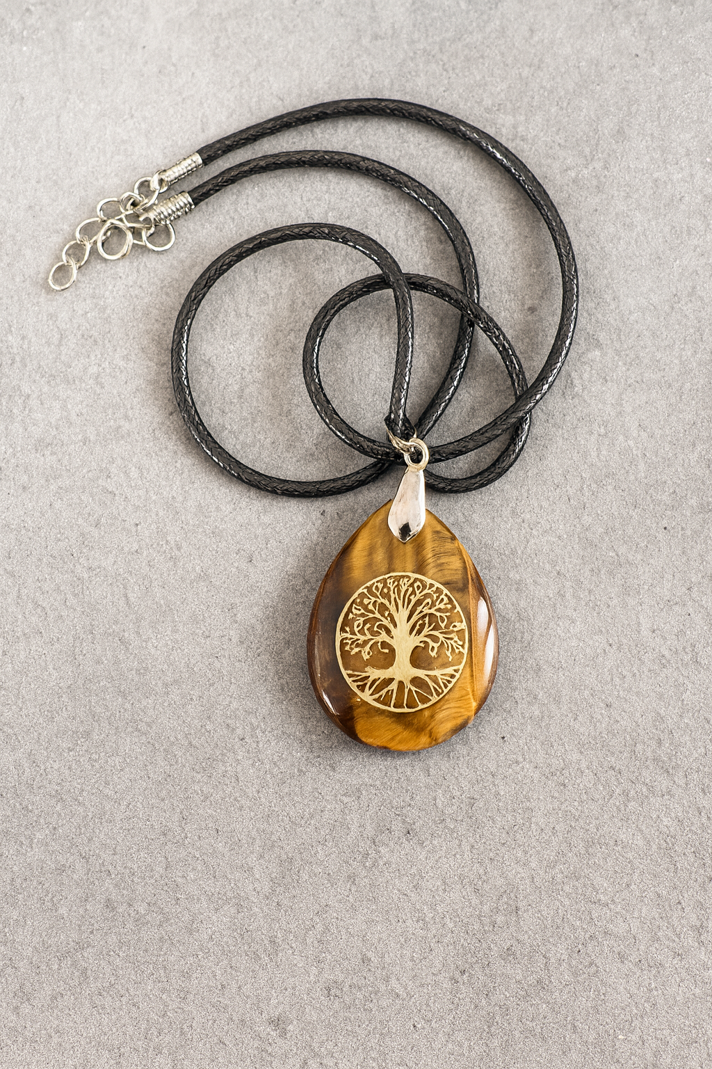 Pendentif Arbre de Vie en Œil de Tigre – Protection & Harmonie