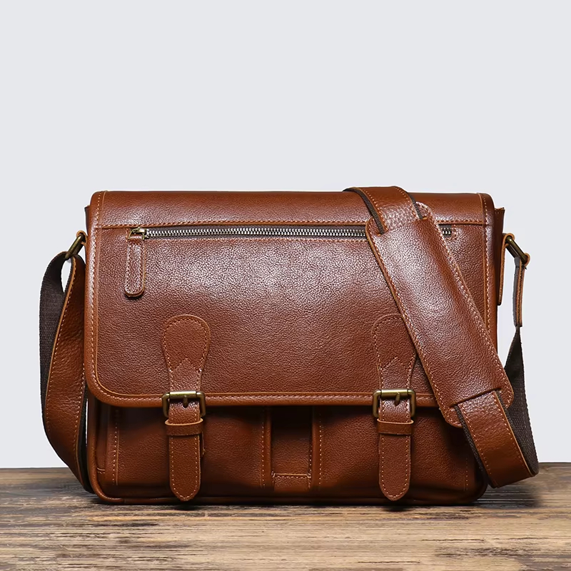 Classic Leather Messenger Bag