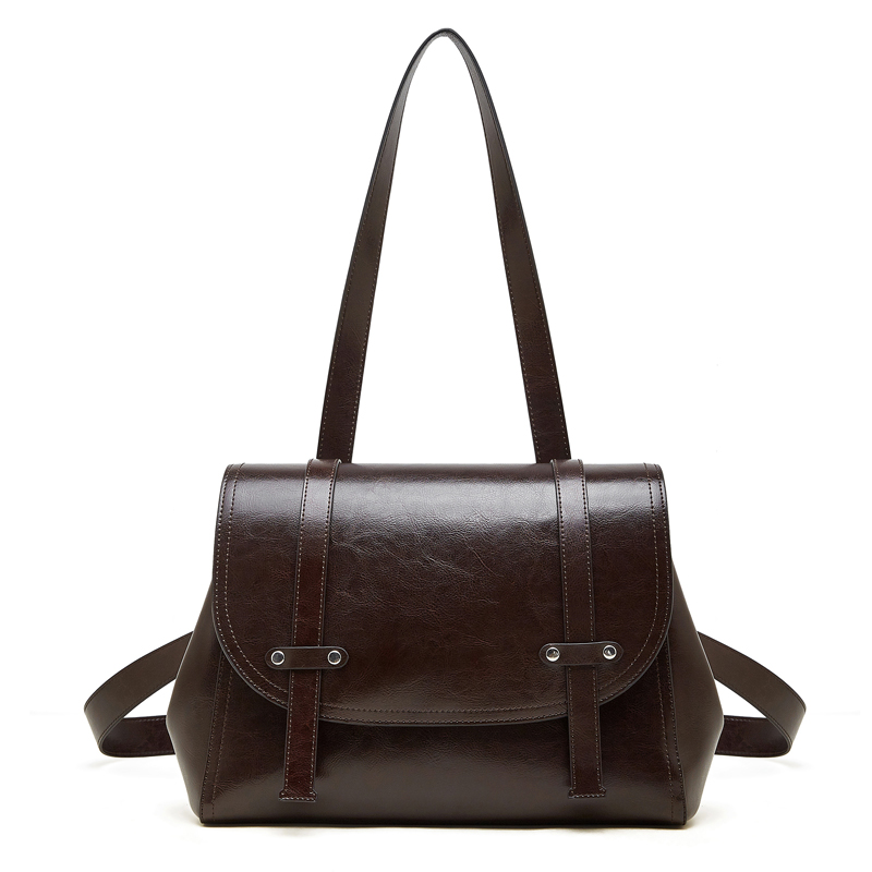 Classic Black Leather Shoulder Bag