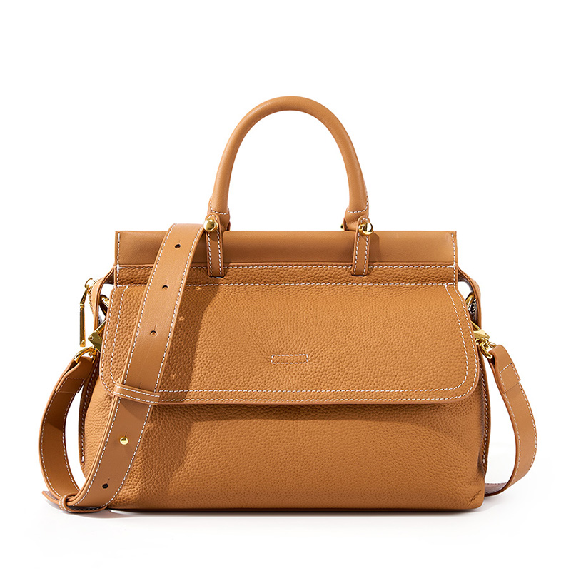 Classic Tan Leather Handbag