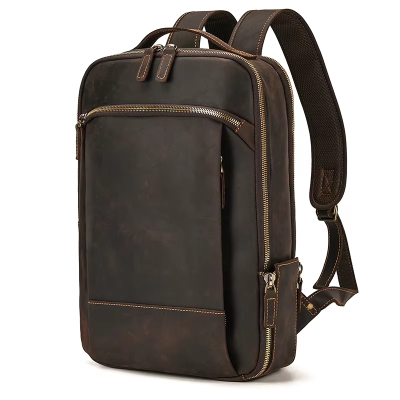 Vintage Leather Laptop Backpack