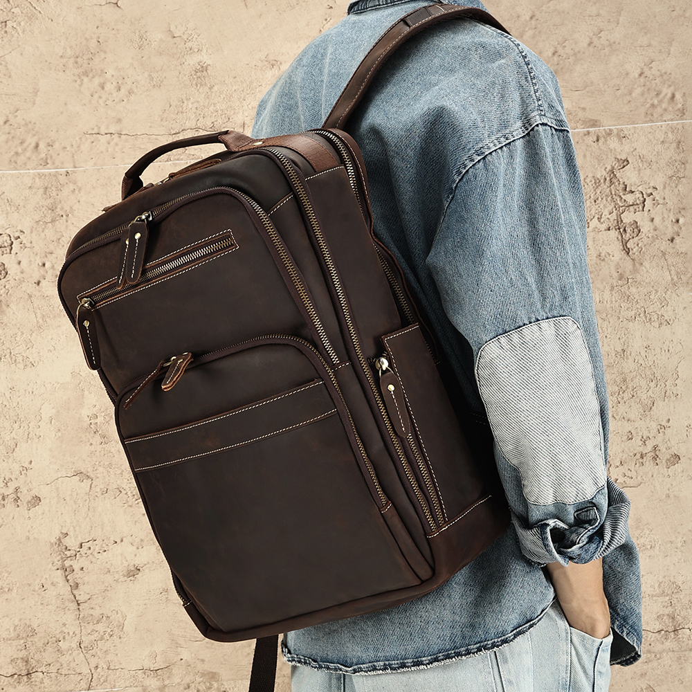 Leather Laptop Backpack