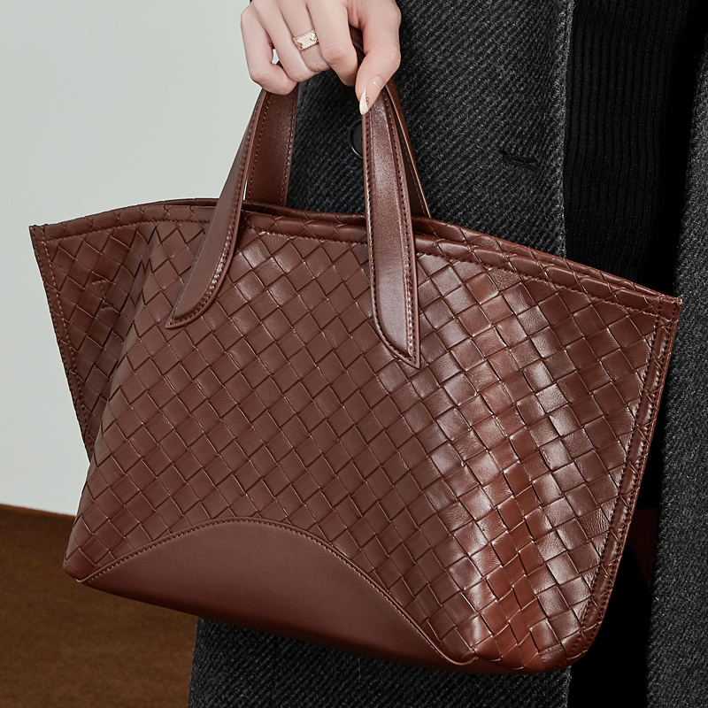 Woven Leather Tote Bag